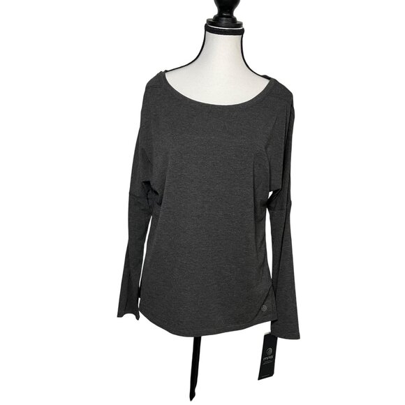 MPG Athleticwear Long-Sleeve Top Womens Size L Gray Sport‎ Athleasure Relaxed - Picture 1 of 11